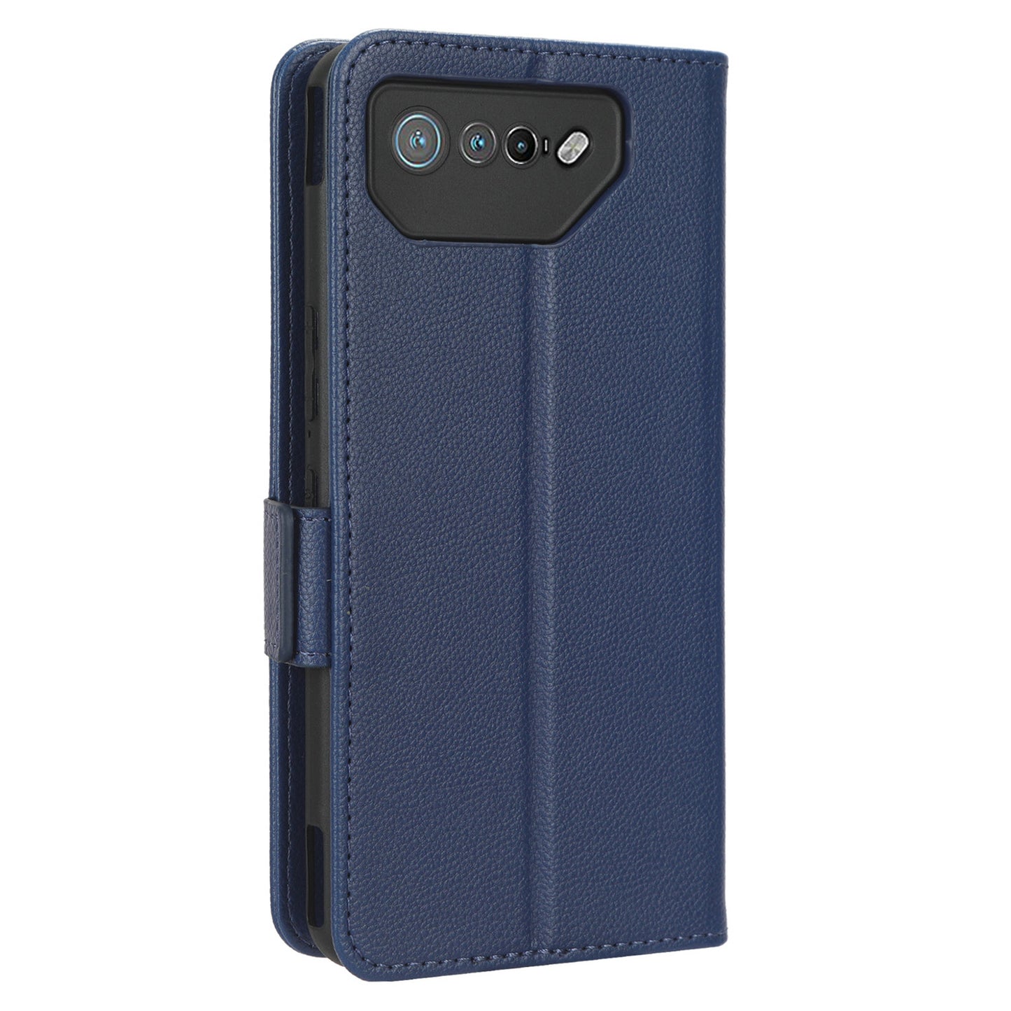 For Asus ROG Phone 7 5G Flip Stand Phone Shell PU Leather Wallet Anti-drop Case Litchi Texture Phone Cover