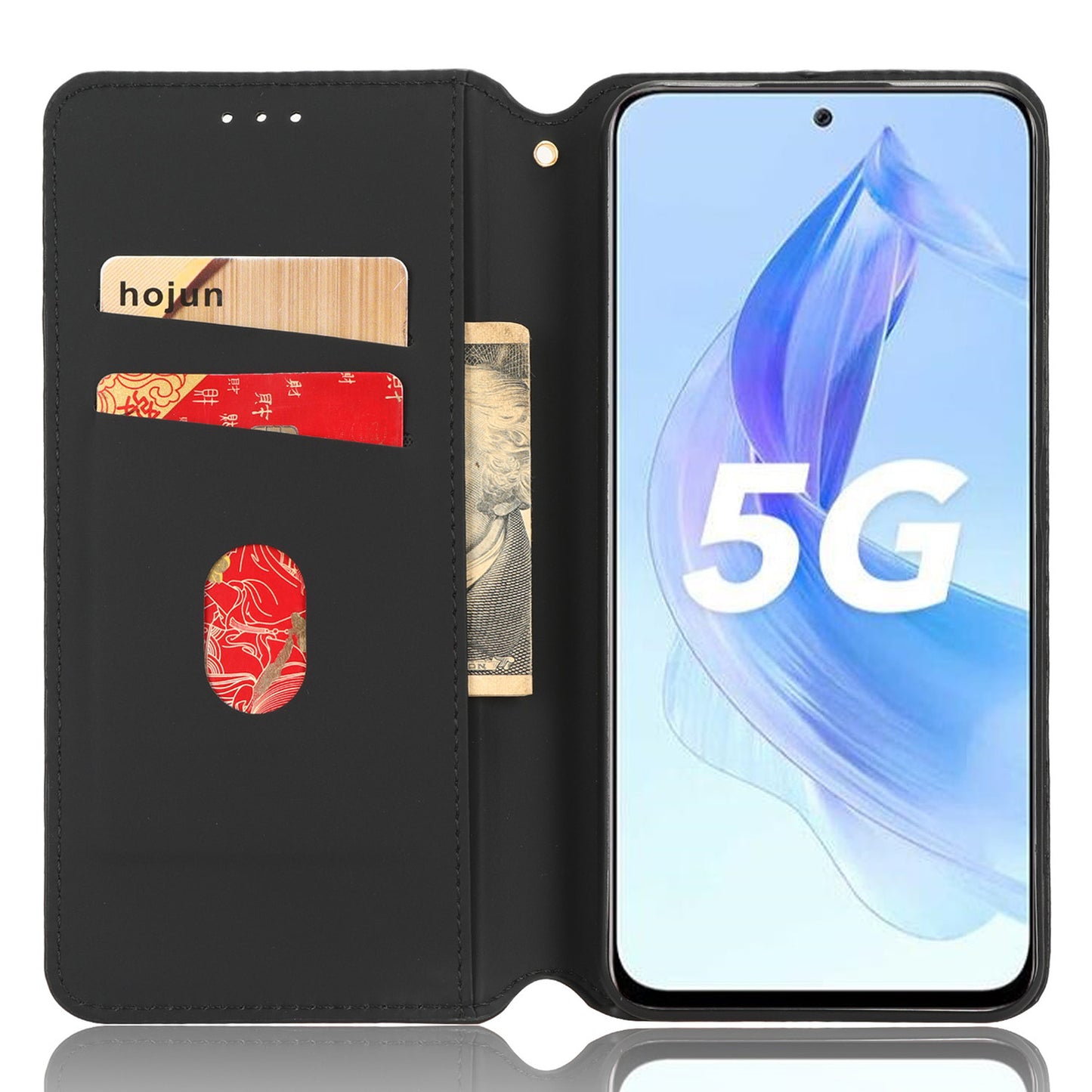 For Honor 90 Lite 5G / X50i 5G Wallet Stand Flip Phone Cover Rhombus Imprinted PU Leather Phone Case