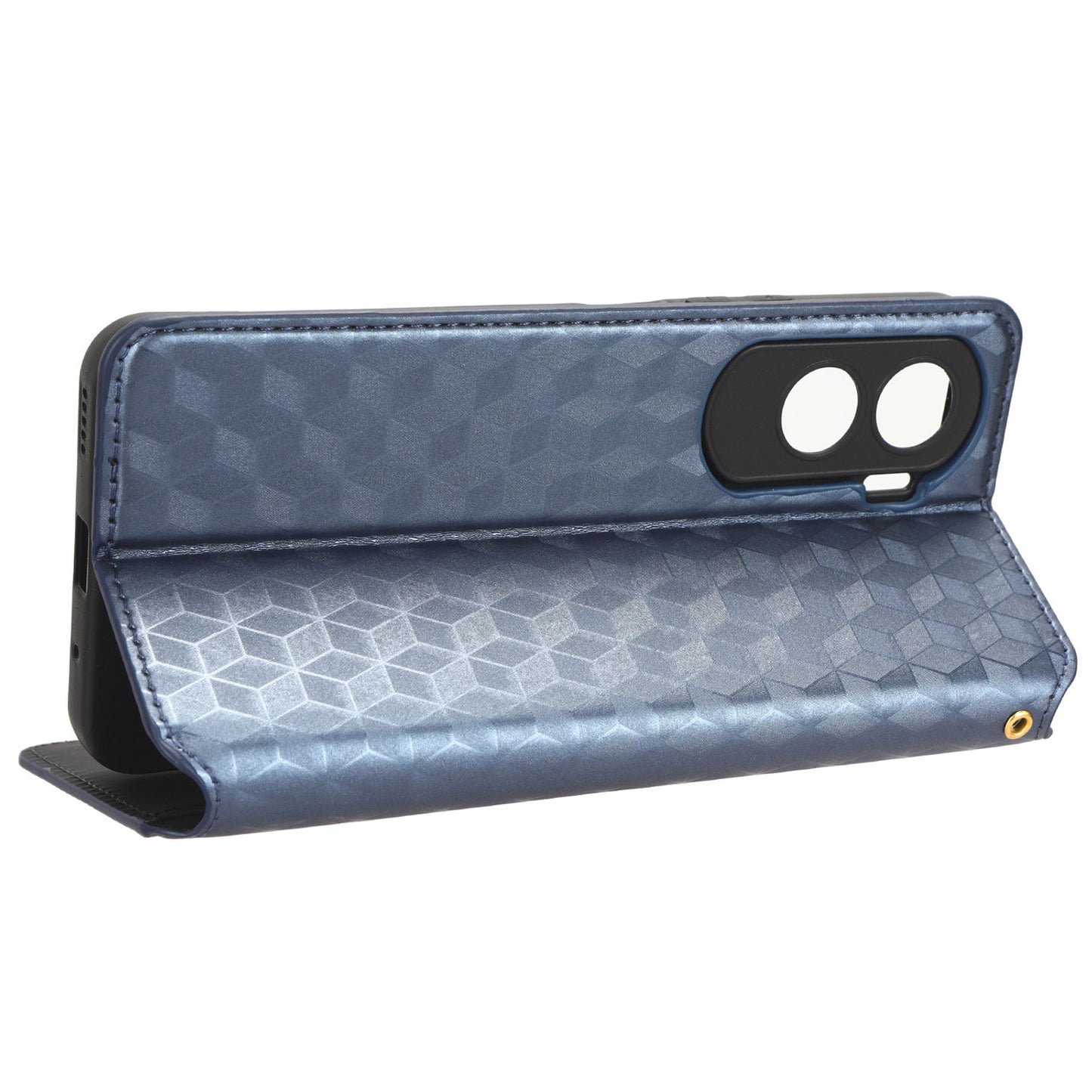 For Honor 90 Lite 5G / X50i 5G Wallet Stand Flip Phone Cover Rhombus Imprinted PU Leather Phone Case