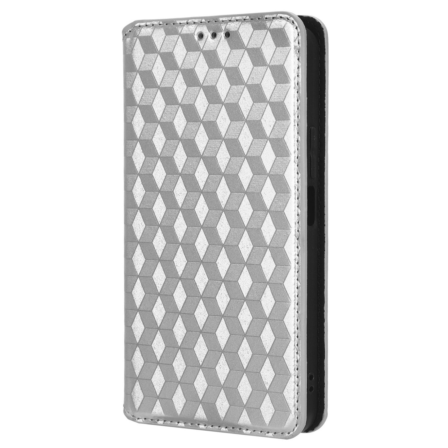 For Honor 90 Lite 5G / X50i 5G Wallet Stand Flip Phone Cover Rhombus Imprinted PU Leather Phone Case