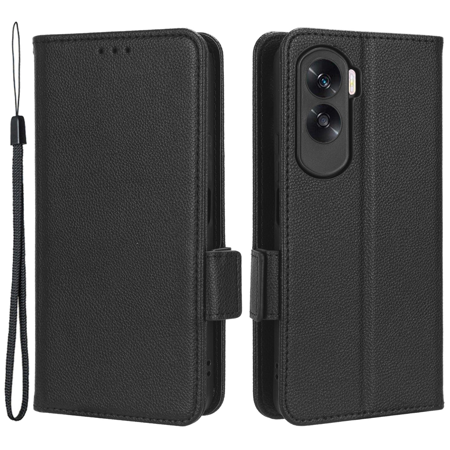 For Honor 90 Lite 5G / X50i 5G Anti-Scratch PU Leather Wallet Phone Case Litchi Texture Flip Stand Phone Cover