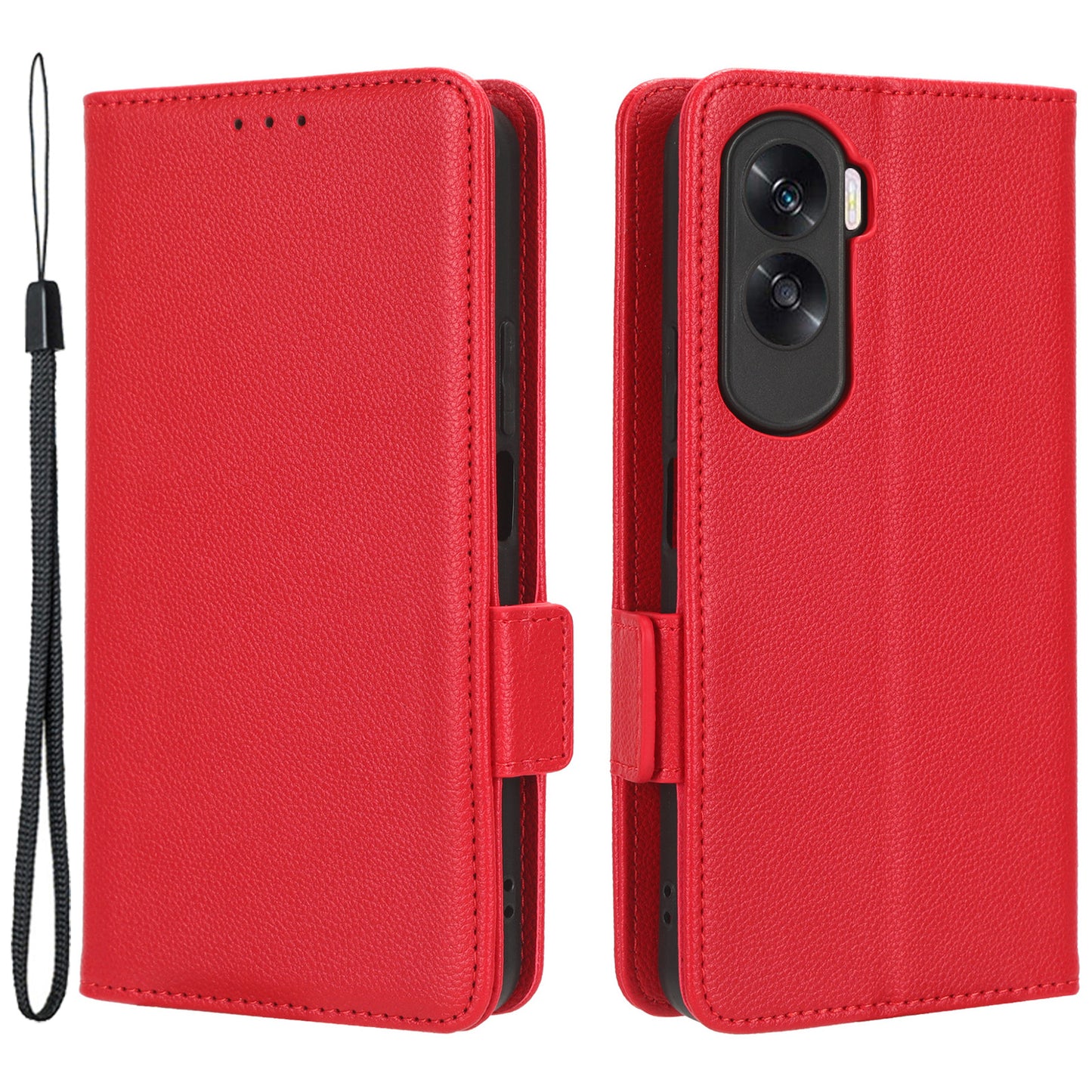 For Honor 90 Lite 5G / X50i 5G Anti-Scratch PU Leather Wallet Phone Case Litchi Texture Flip Stand Phone Cover
