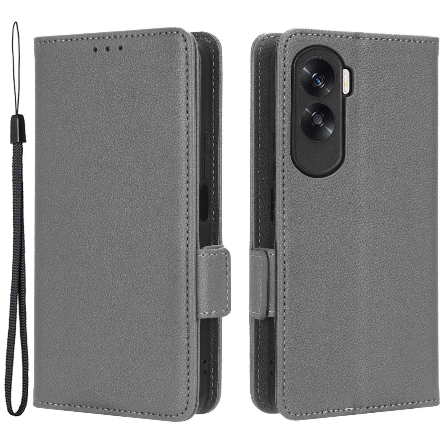 For Honor 90 Lite 5G / X50i 5G Anti-Scratch PU Leather Wallet Phone Case Litchi Texture Flip Stand Phone Cover