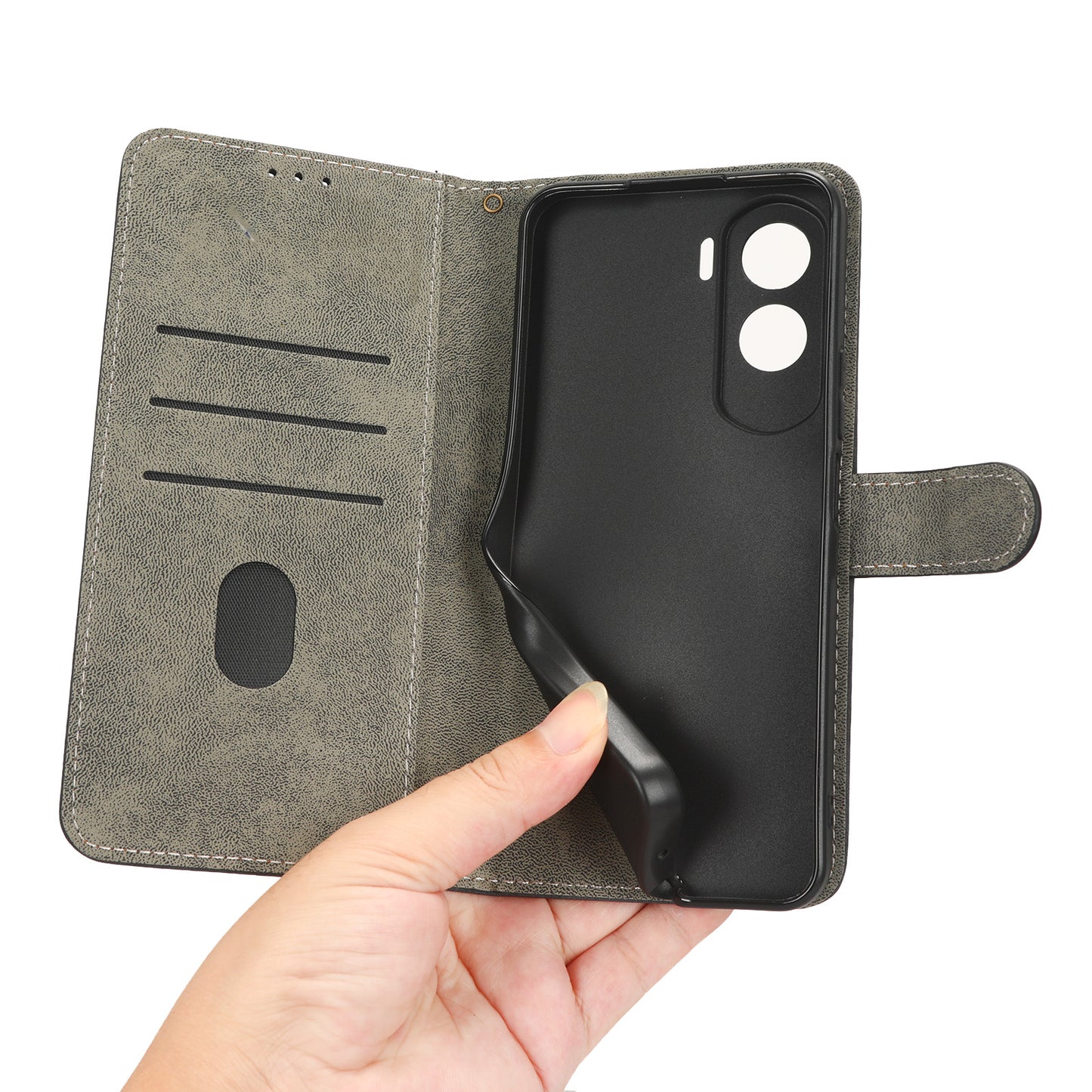 For Honor 90 Lite 5G / X50i 5G RFID Blocking PU Leather Case Cell Phone Wallet Stand Cover with Strap