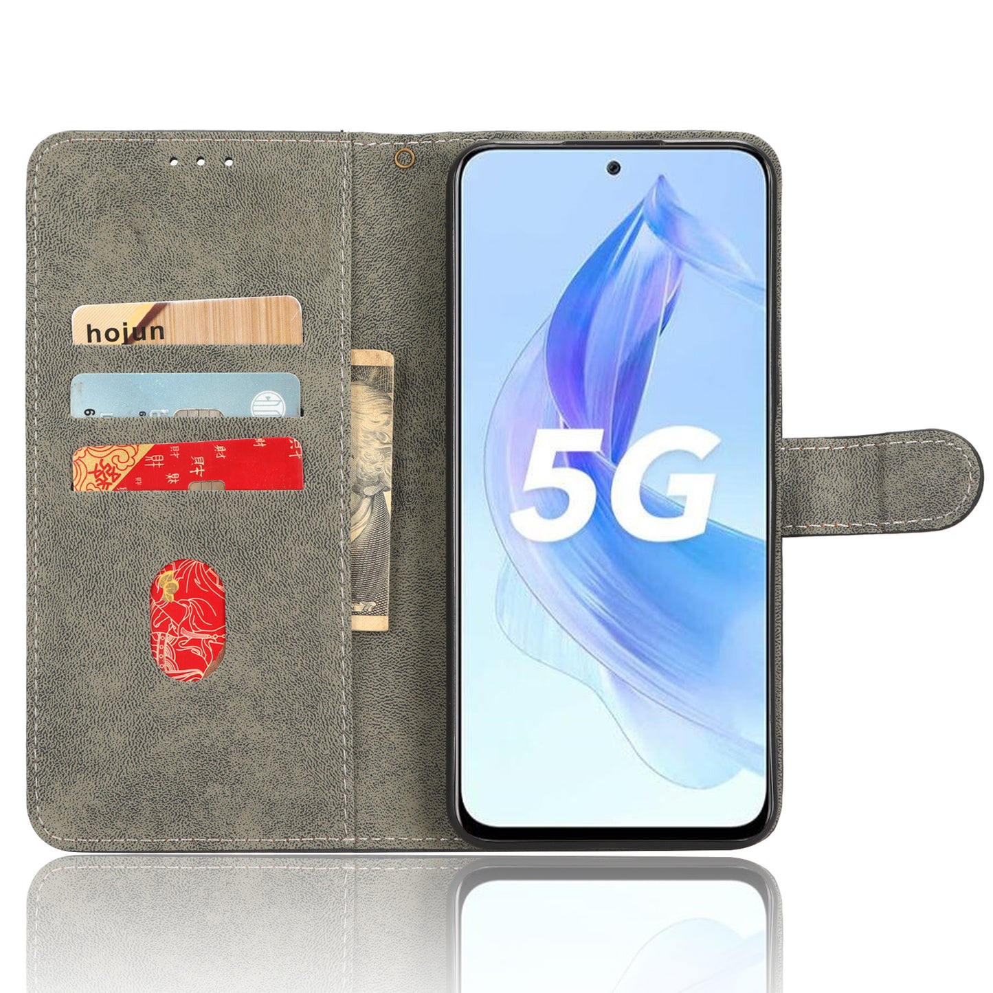 For Honor 90 Lite 5G / X50i 5G RFID Blocking PU Leather Case Cell Phone Wallet Stand Cover with Strap
