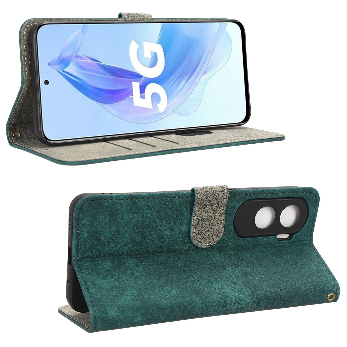 For Honor 90 Lite 5G / X50i 5G RFID Blocking PU Leather Case Cell Phone Wallet Stand Cover with Strap