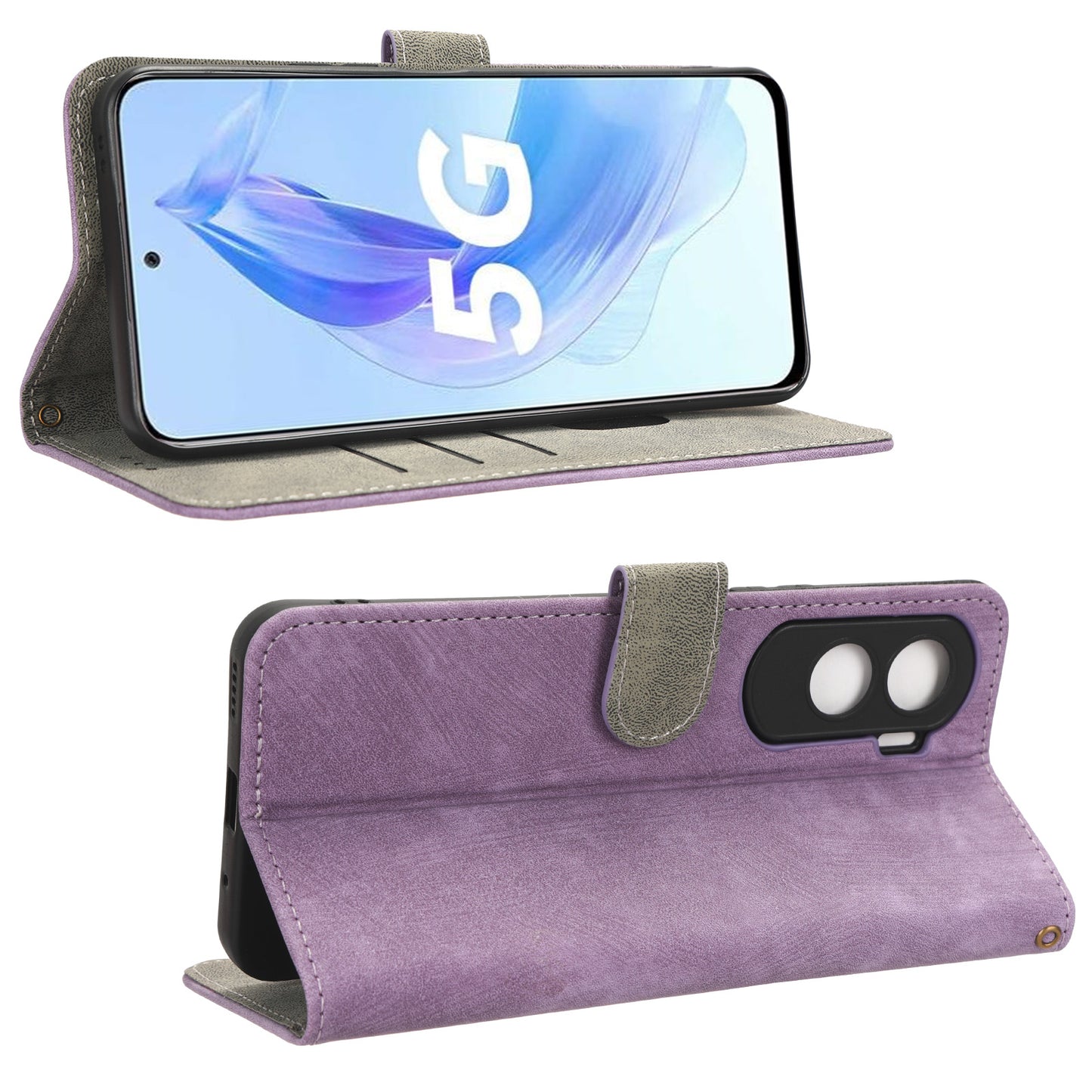 For Honor 90 Lite 5G / X50i 5G RFID Blocking PU Leather Case Cell Phone Wallet Stand Cover with Strap