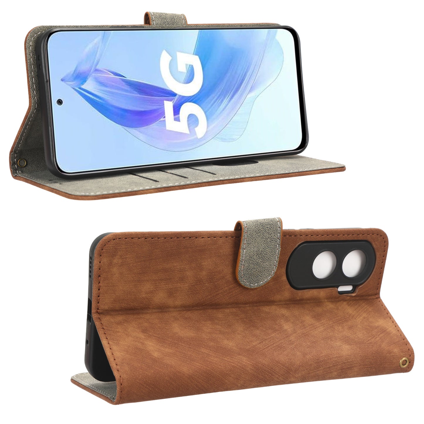 For Honor 90 Lite 5G / X50i 5G RFID Blocking PU Leather Case Cell Phone Wallet Stand Cover with Strap