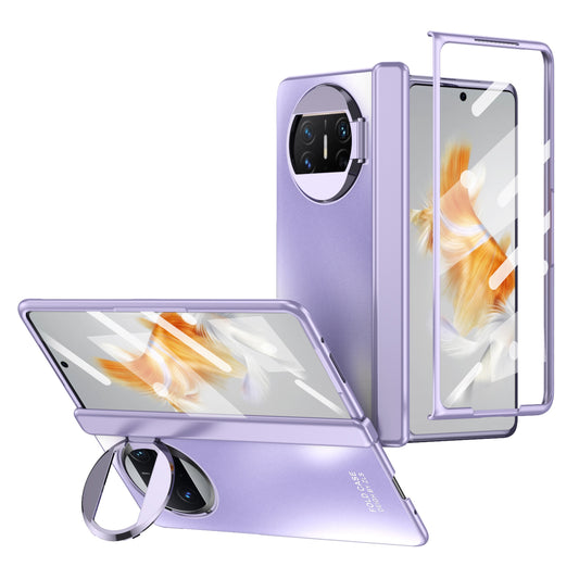 For Huawei Mate X3 5G Magnetic Phone Cover Hidden Kickstand PC Protective Case with Glass Screen Protector