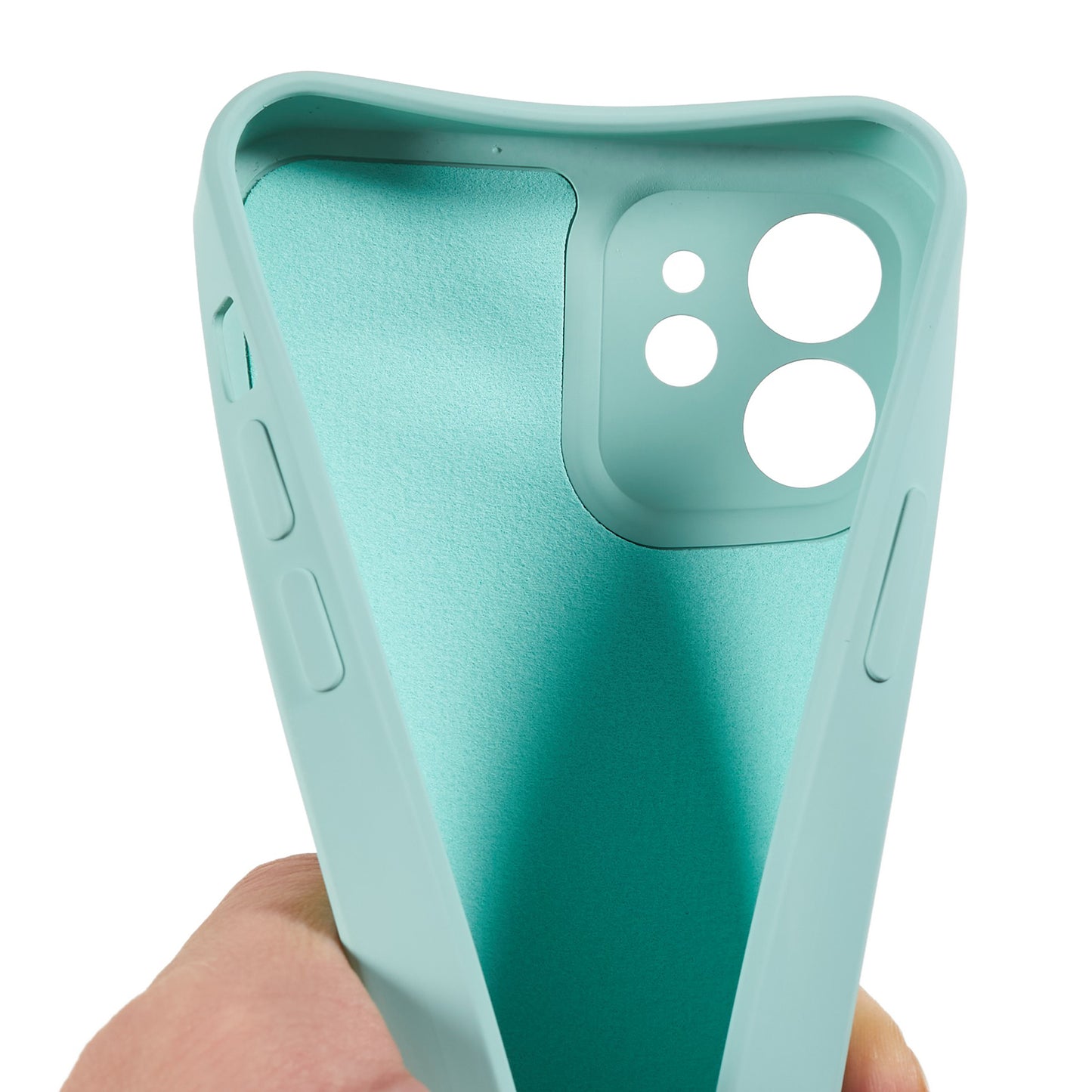 For iPhone 12 6.1 inch Rubberized TPU Phone Case Fiber Lining Fall Proof Protective Cover