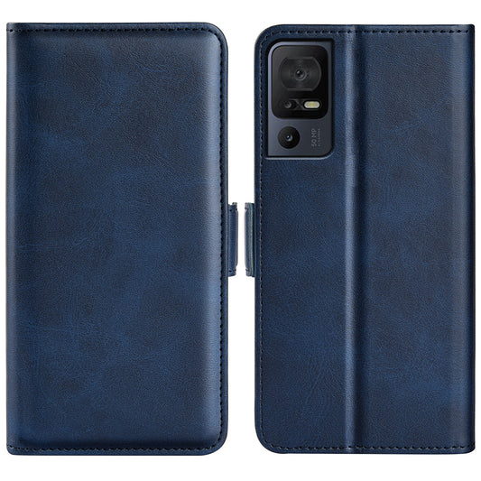 For TCL 40 SE Anti-Scratch PU Leather Wallet Cell Phone Case Calf Texture Anti-Dust Stand Phone Cover