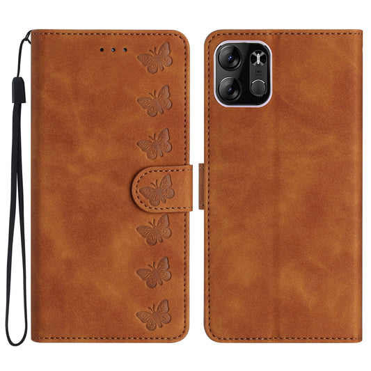 Phone Case for Tecno Spark Go 2023 4G PU Leather Stand Shell Butterfly Imprinted Wallet Flip Cover