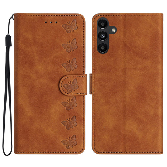 Stand Case for Samsung Galaxy A34 5G Fingerprint Free Butterfly Imprinted Wallet Leather Cover