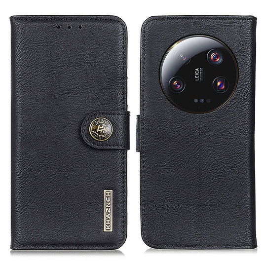 KHAZNEH PU Leather Case for Xiaomi 13 Ultra , Cowhide Texture Wallet Stand Phone Cover