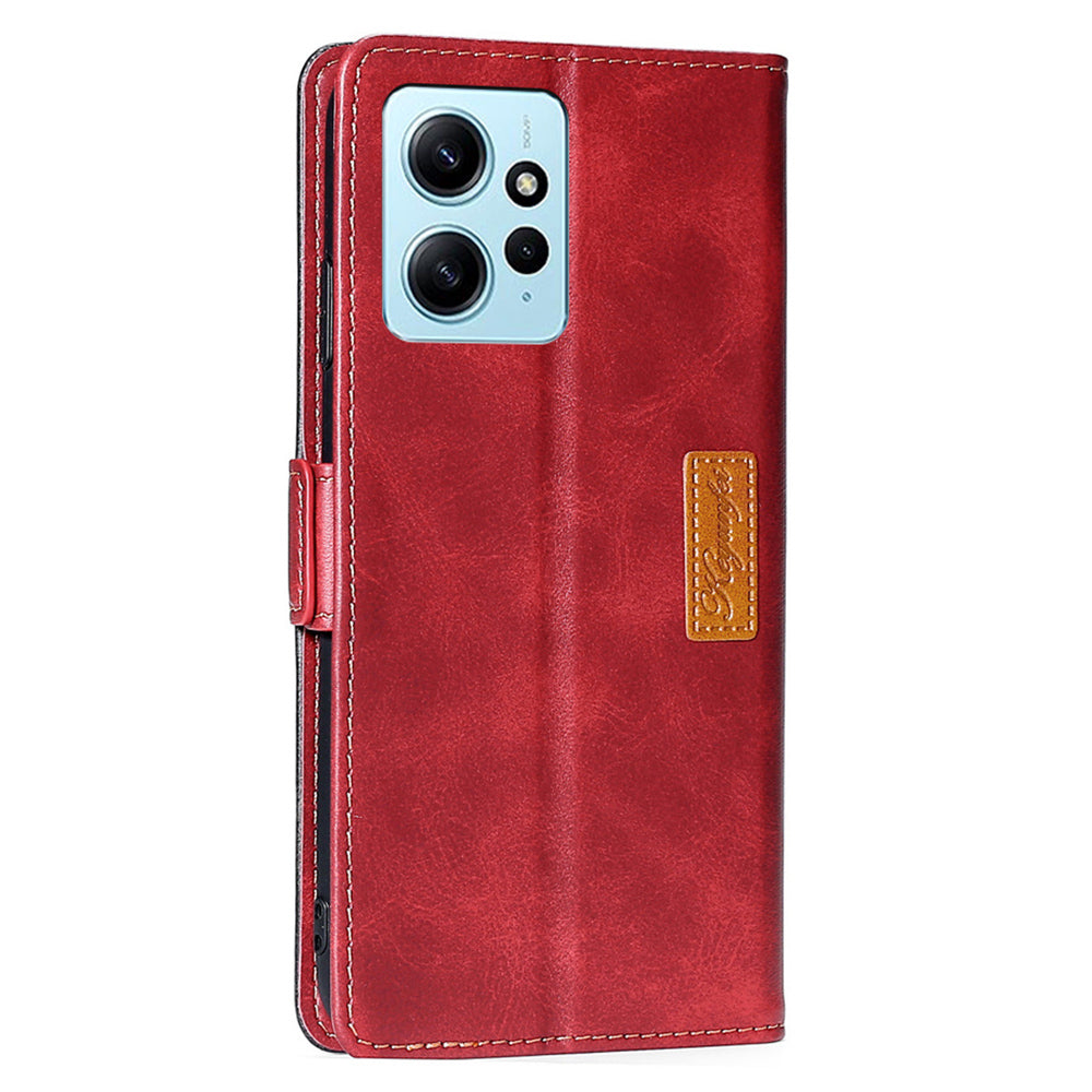 For Xiaomi Redmi Note 12 4G PU Leather Shell Contrast Color Wallet Stand Case Dual Magnetic Clasp Cover