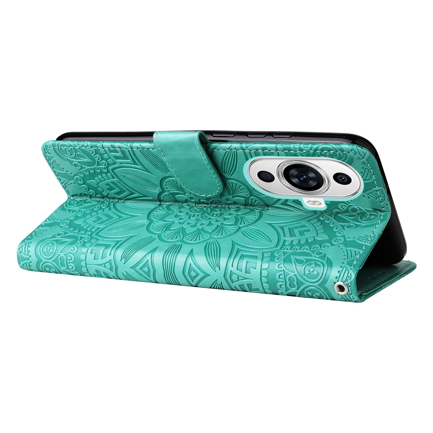 For Huawei nova 11 Wallet Flip Protective Cover PU Leather Sunflower Imprinted Stand Phone Case