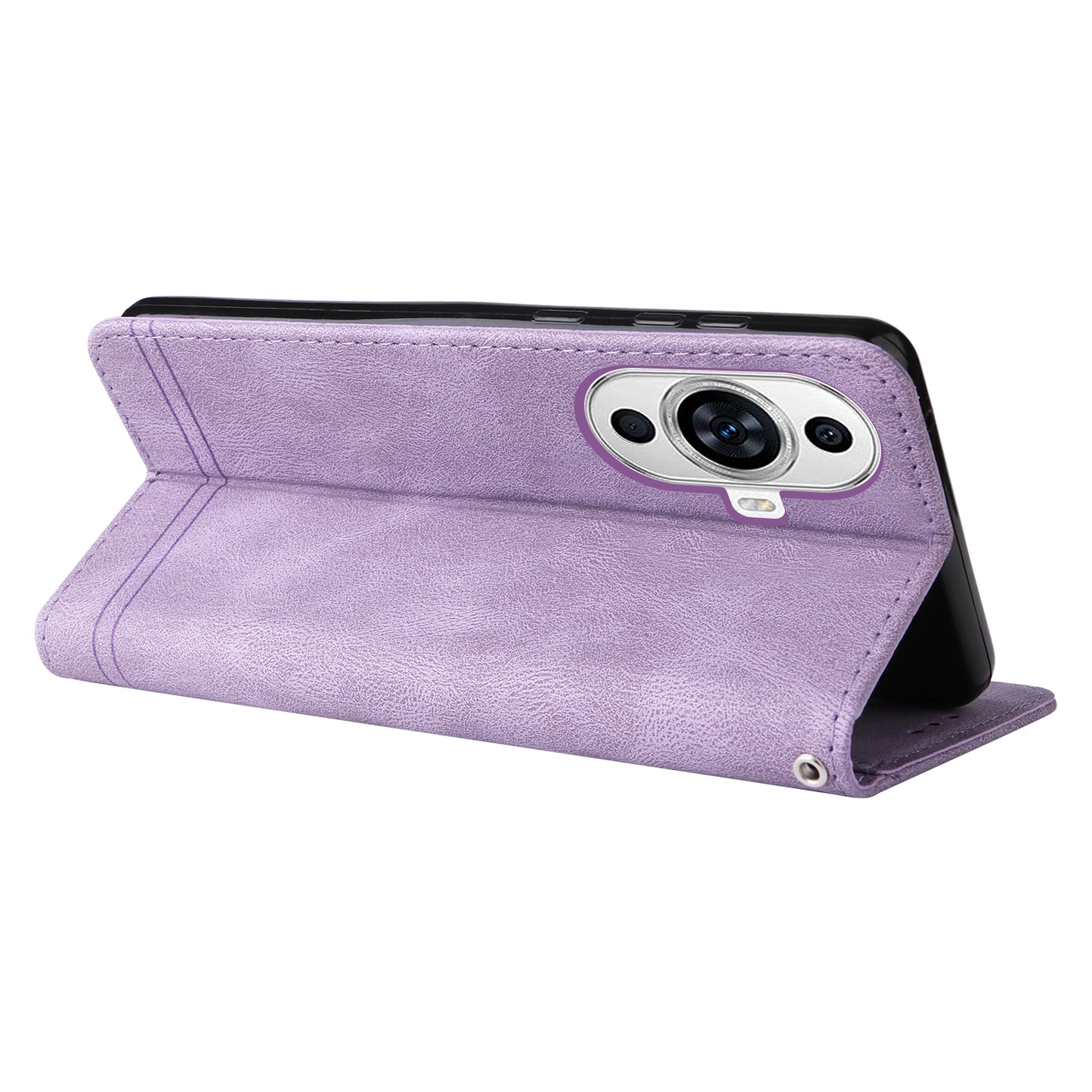 For Huawei nova 11 Pro / nova 11 Ultra PU Leather Skin-touch Folio Case Imprinted Lines Wallet Stand Phone Cover