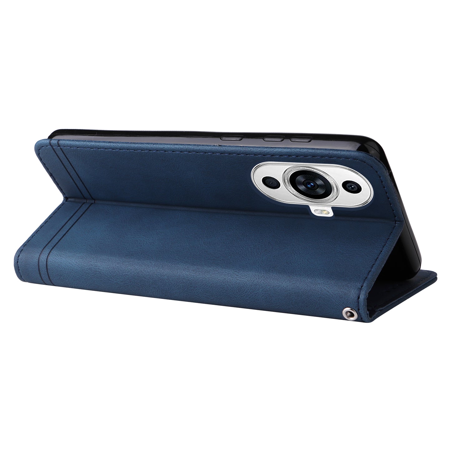 For Huawei nova 11 PU Leather Wallet Phone Case Imprinted Lines Stand Skin-touch Protective Cover