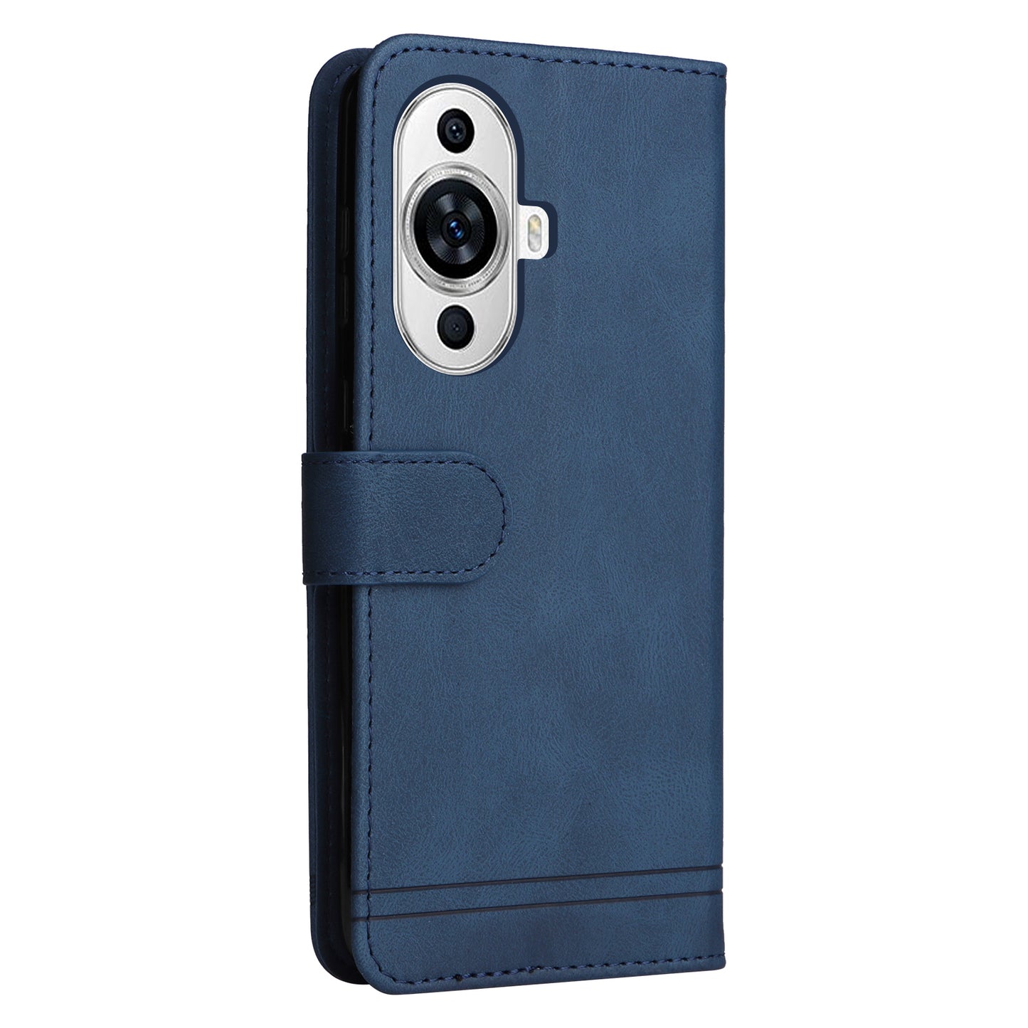 For Huawei nova 11 PU Leather Wallet Phone Case Imprinted Lines Stand Skin-touch Protective Cover
