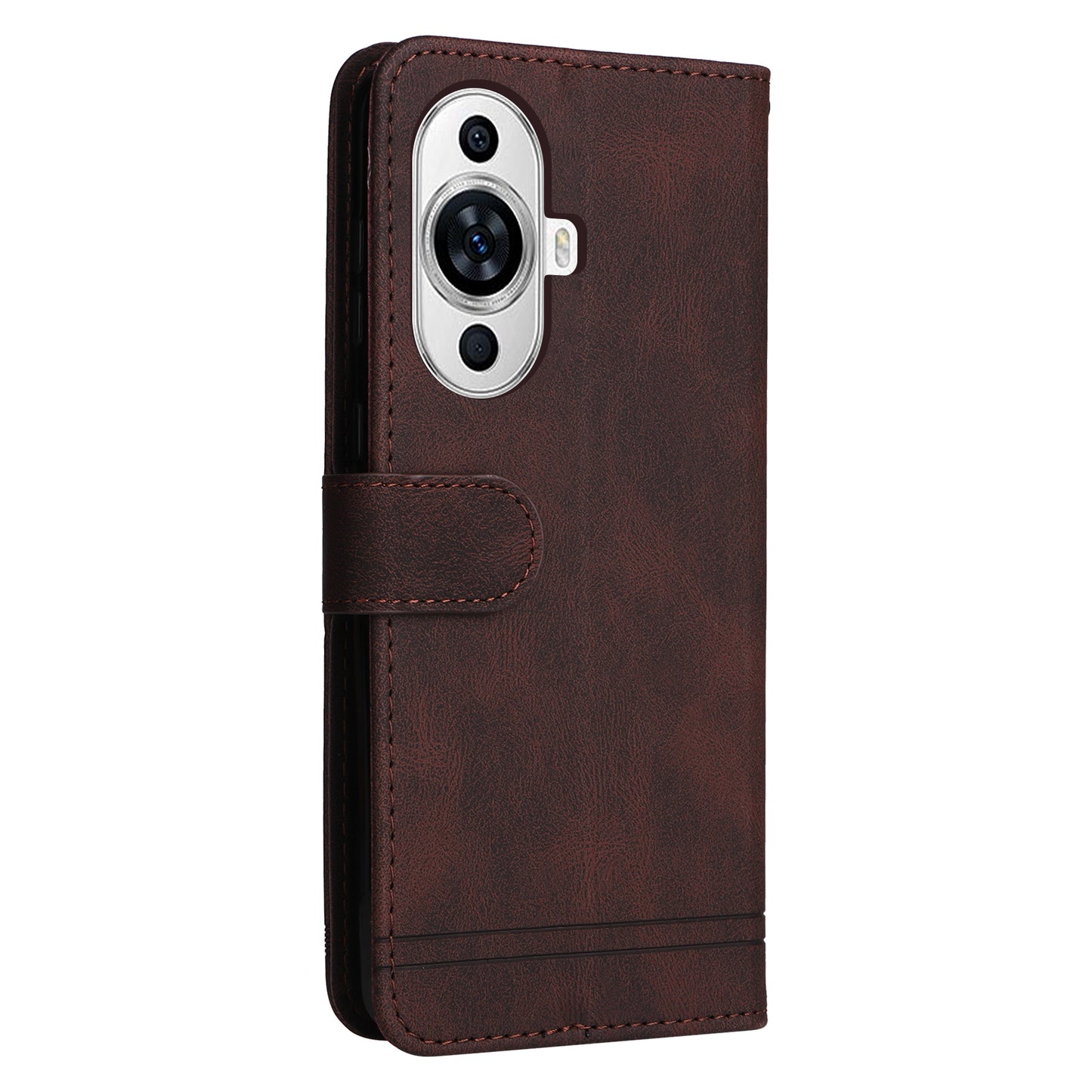 For Huawei nova 11 PU Leather Wallet Phone Case Imprinted Lines Stand Skin-touch Protective Cover