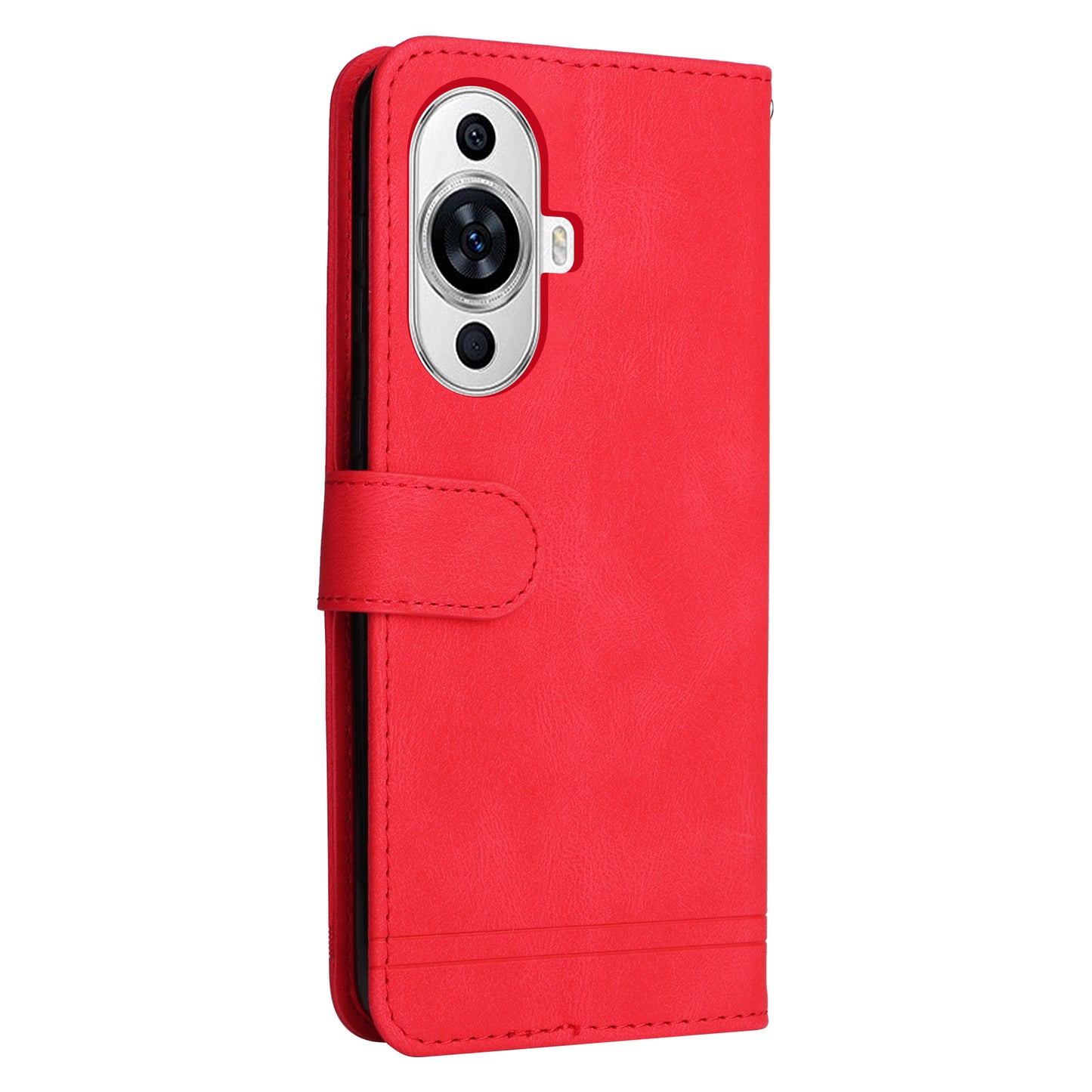 For Huawei nova 11 PU Leather Wallet Phone Case Imprinted Lines Stand Skin-touch Protective Cover