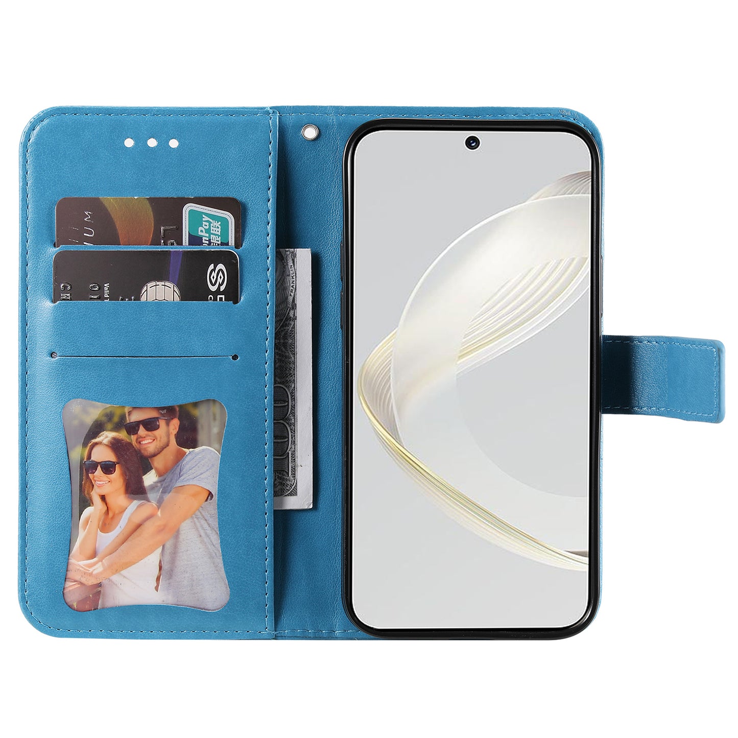 For Huawei nova 11 Flip Stand PU Leather Case Flower Imprinting Wallet Phone Cover