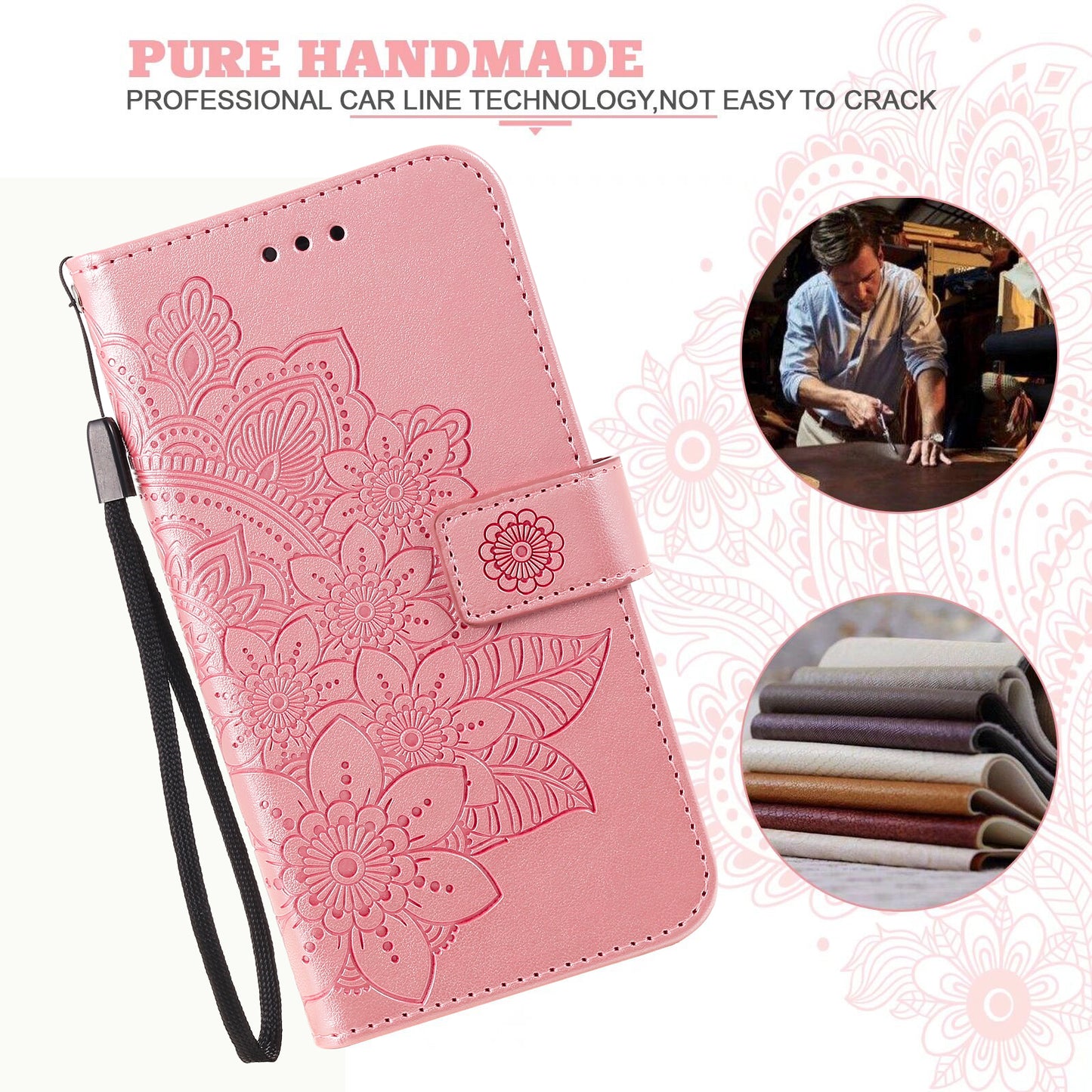 For Huawei nova 11 Flip Stand PU Leather Case Flower Imprinting Wallet Phone Cover