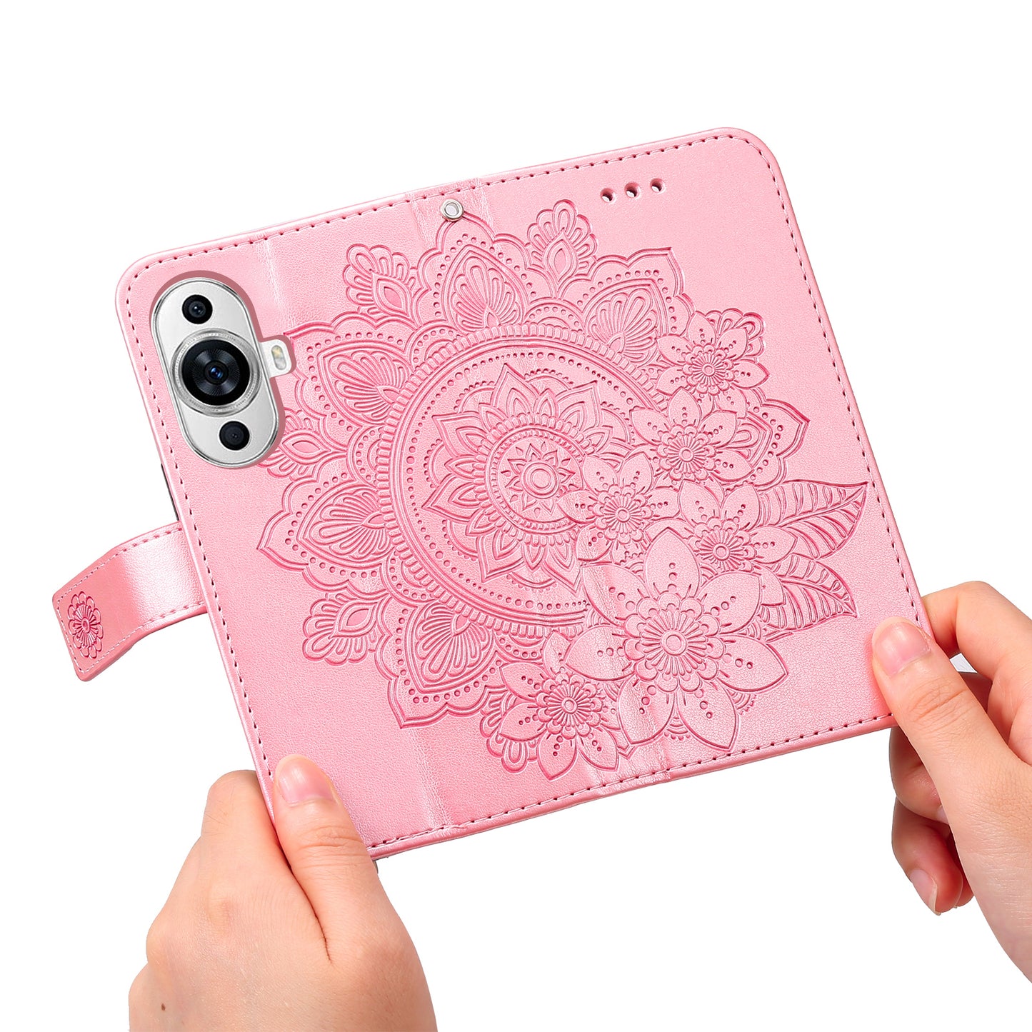 For Huawei nova 11 Flip Stand PU Leather Case Flower Imprinting Wallet Phone Cover