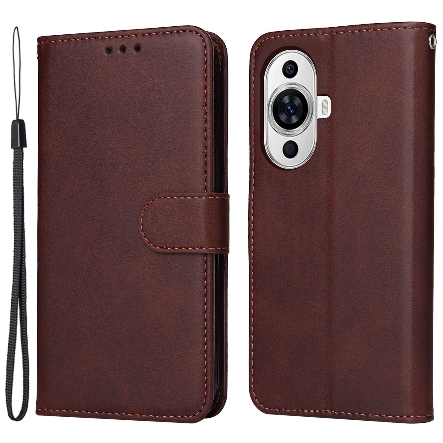 For Huawei nova 11 Wallet Case PU Leather Calf Texture Flip Stand Phone Cover