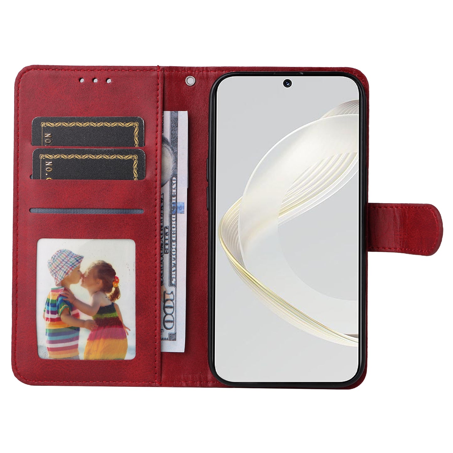 For Huawei nova 11 Wallet Case PU Leather Calf Texture Flip Stand Phone Cover