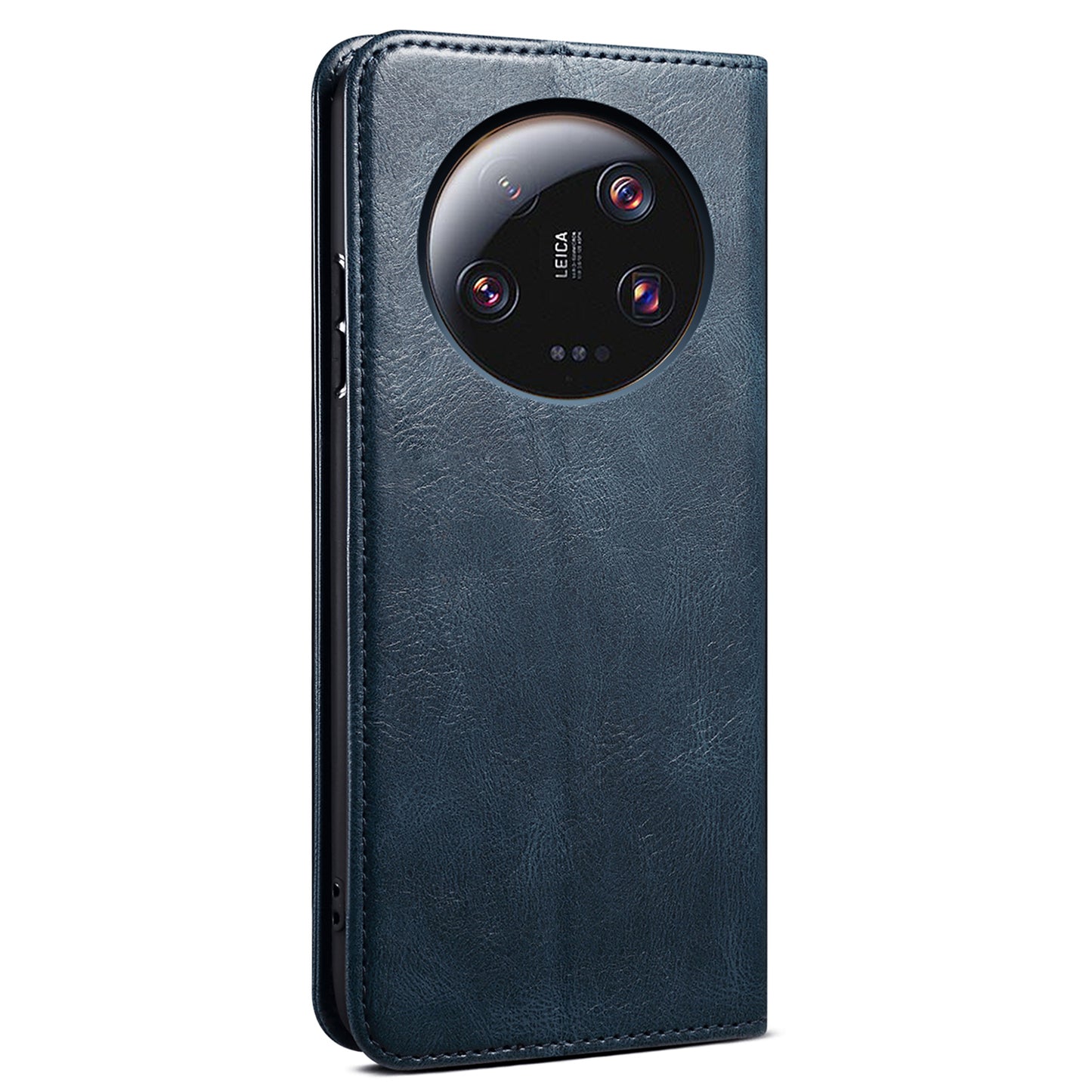 For Xiaomi 13 Ultra Leather Wallet Phone Case Waxy Crazy Horse Texture Stand Phone Cover