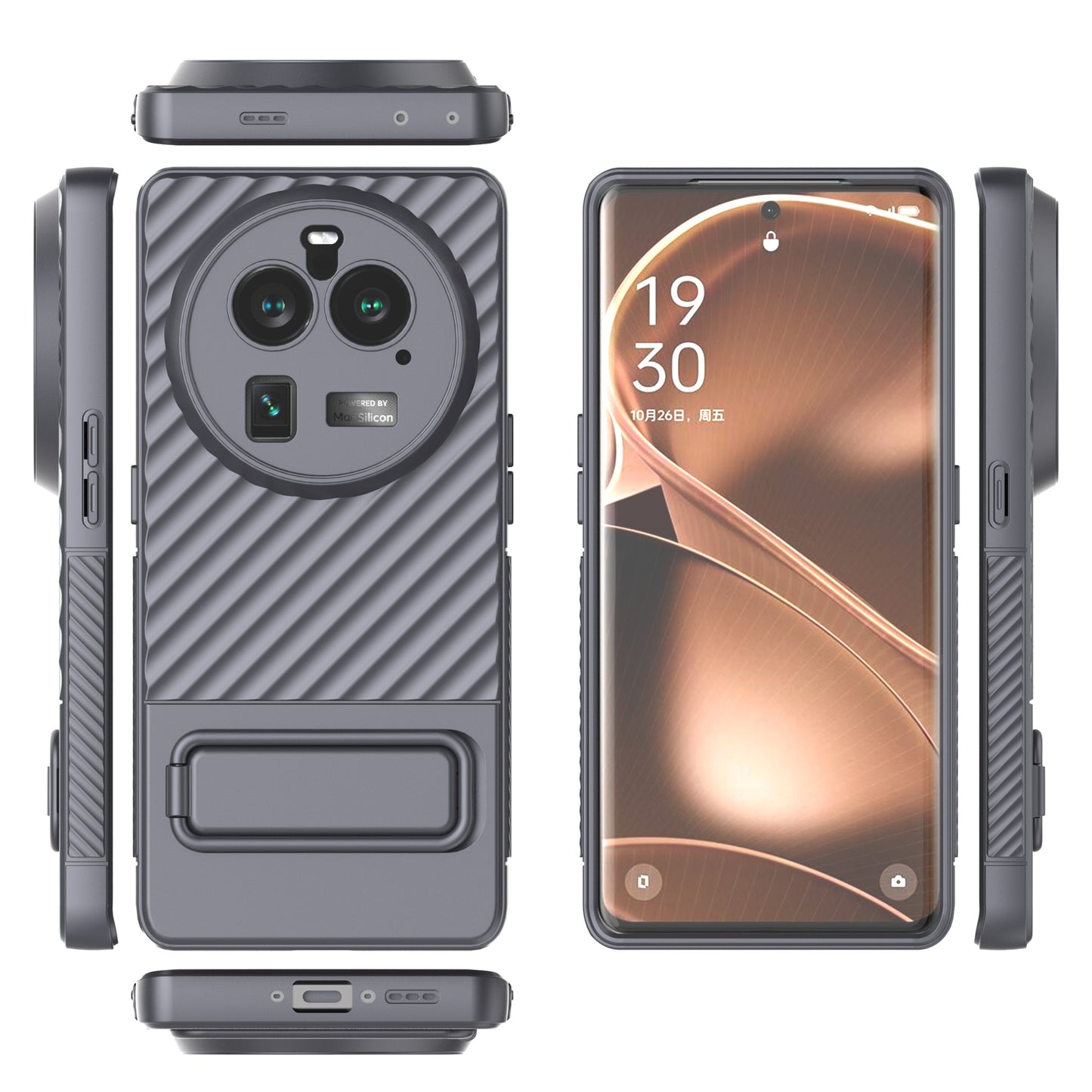 For Oppo Find X6 Pro Kickstand TPU Back Cover Anti-drop Phone Case