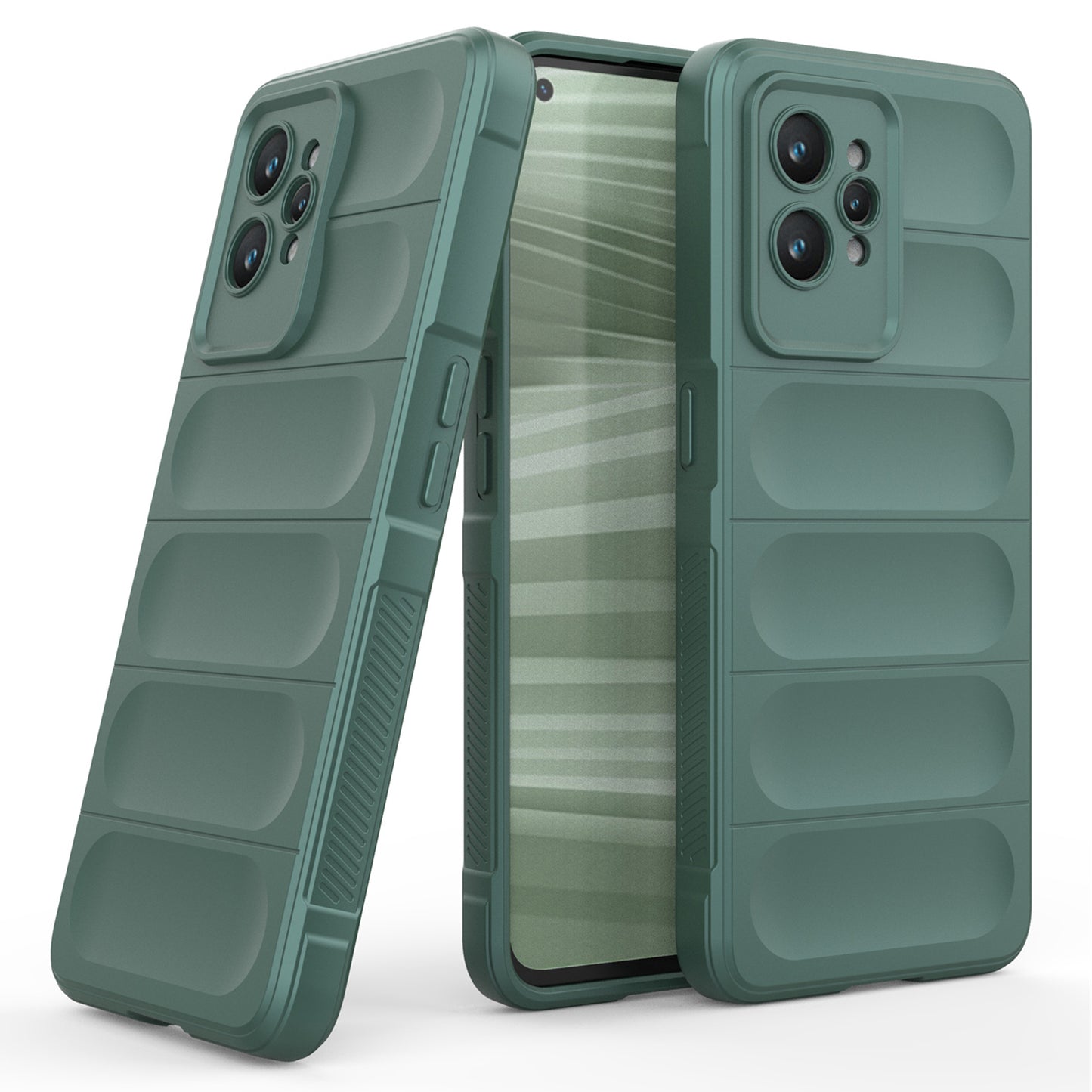 For Realme GT2 Pro Rugged Back Phone Case Shock-Absorption Flexible TPU Cover
