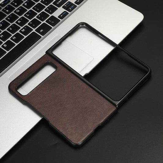 For Google Pixel Fold PU Leather Coated PC Hard Cell Phone Case Litchi Texture Shockproof Cover