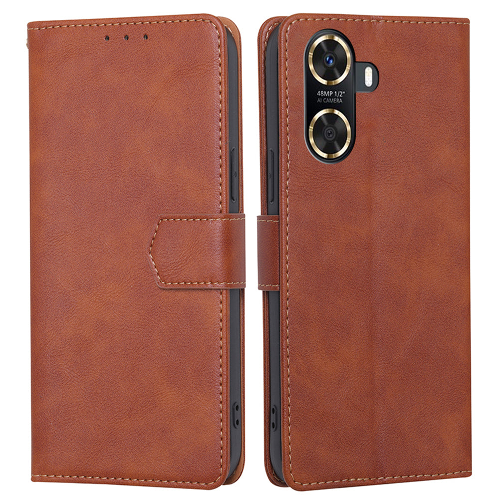 For Huawei Enjoy 60 RFID Blocking Wallet Stand Case Cowhide Texture Leather Phone Cover