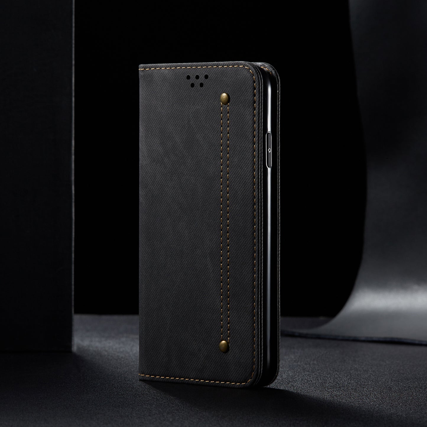 For Huawei nova 11 Wallet Stand Phone Case PU Leather Jeans Cloth Texture Phone Cover