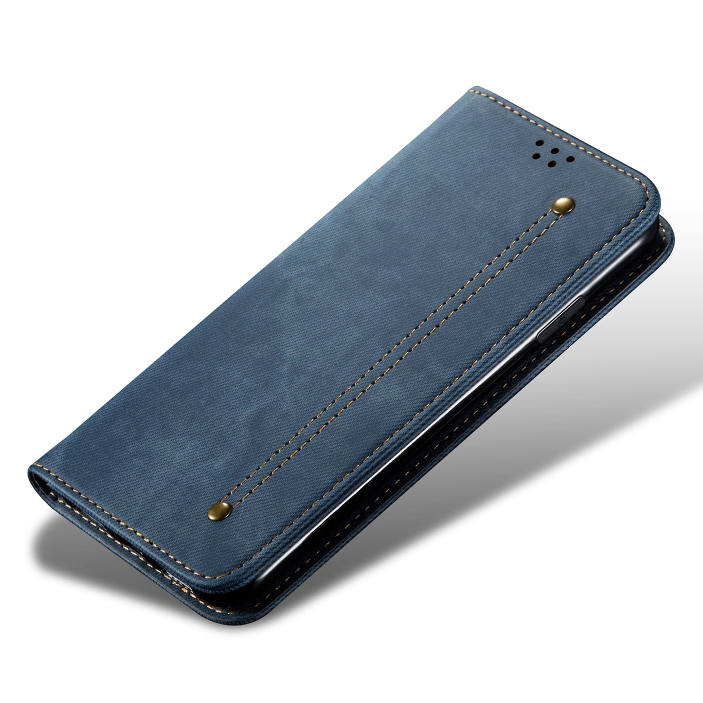 For Huawei nova 11 Wallet Stand Phone Case PU Leather Jeans Cloth Texture Phone Cover