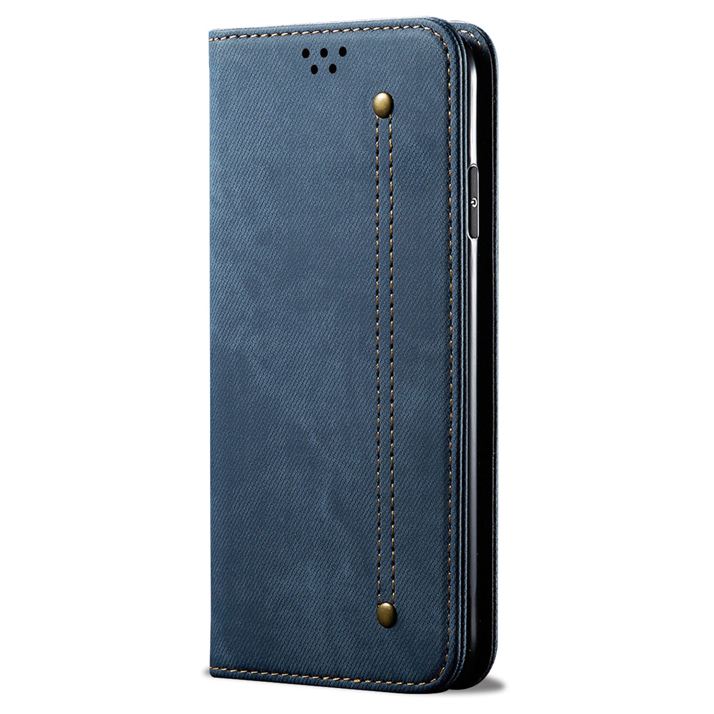 For Huawei nova 11 Wallet Stand Phone Case PU Leather Jeans Cloth Texture Phone Cover