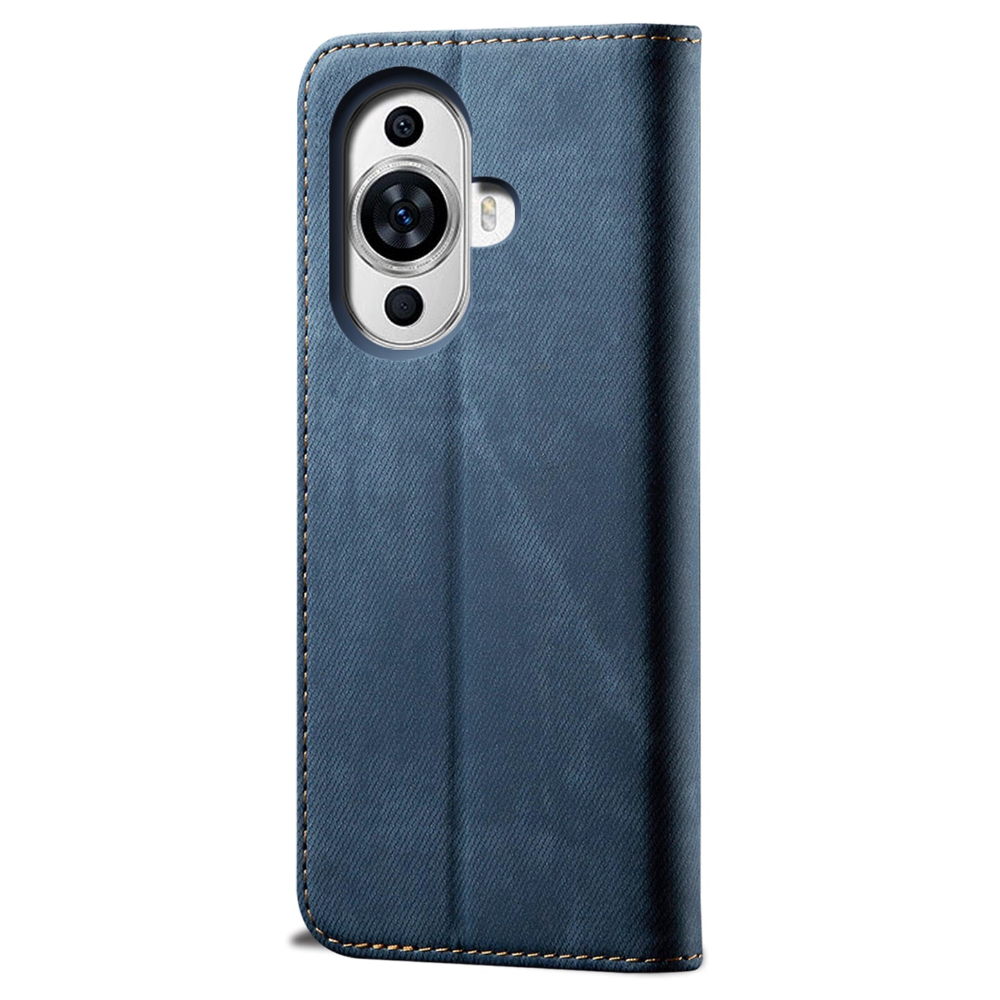 For Huawei nova 11 Wallet Stand Phone Case PU Leather Jeans Cloth Texture Phone Cover