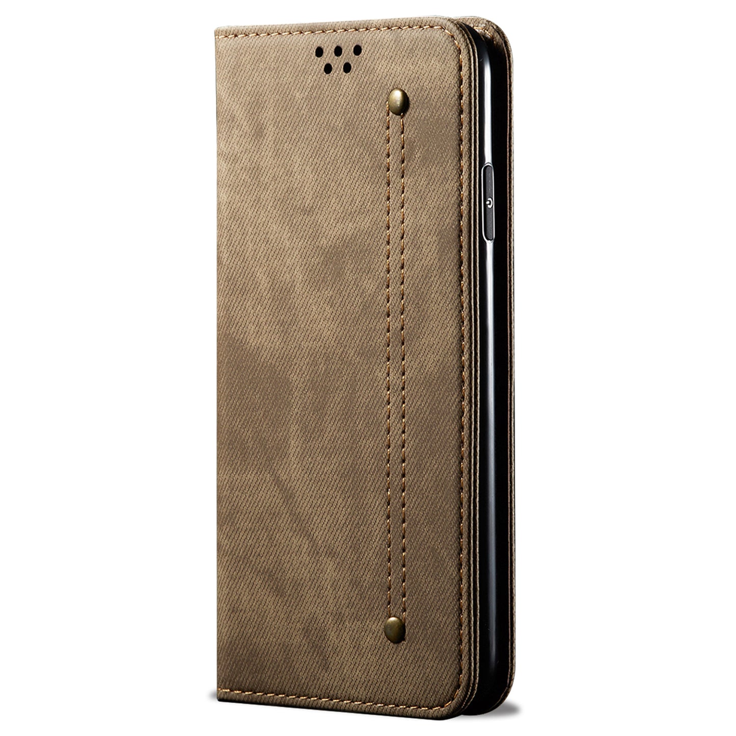 For Huawei nova 11 Wallet Stand Phone Case PU Leather Jeans Cloth Texture Phone Cover
