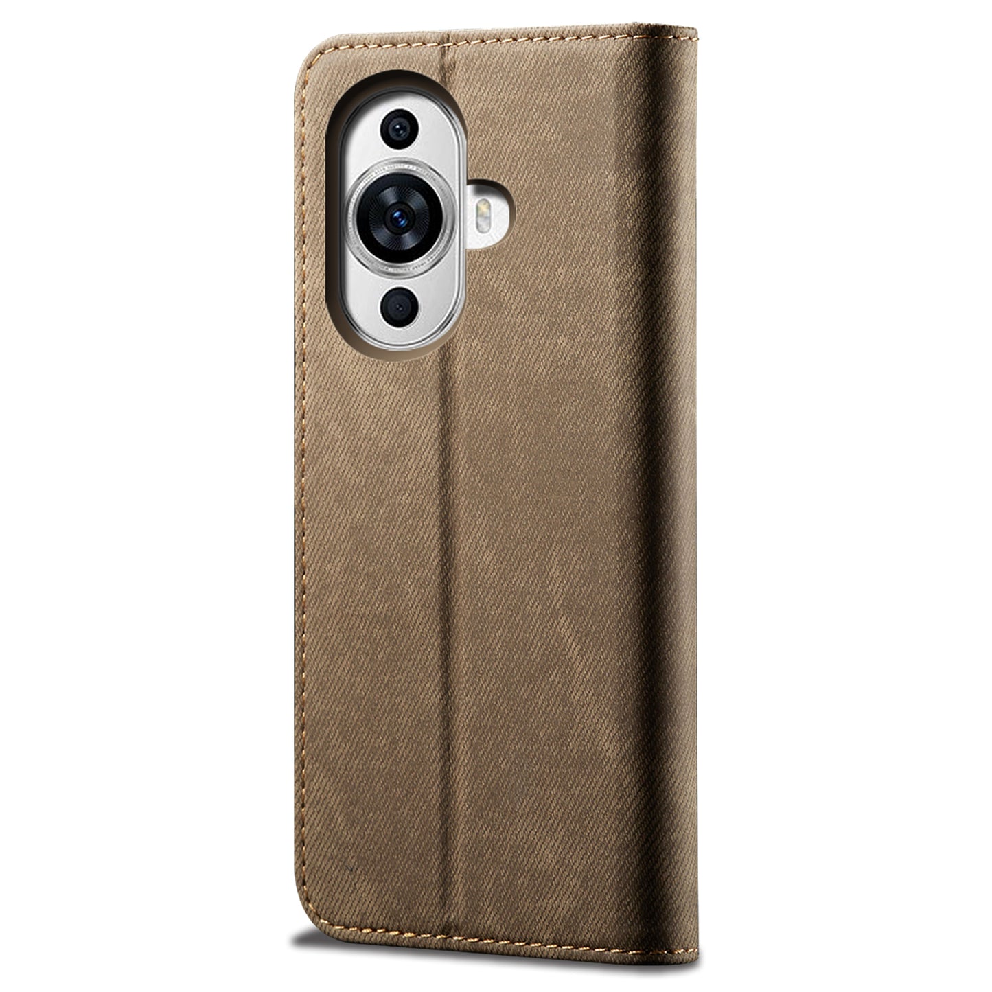 For Huawei nova 11 Wallet Stand Phone Case PU Leather Jeans Cloth Texture Phone Cover