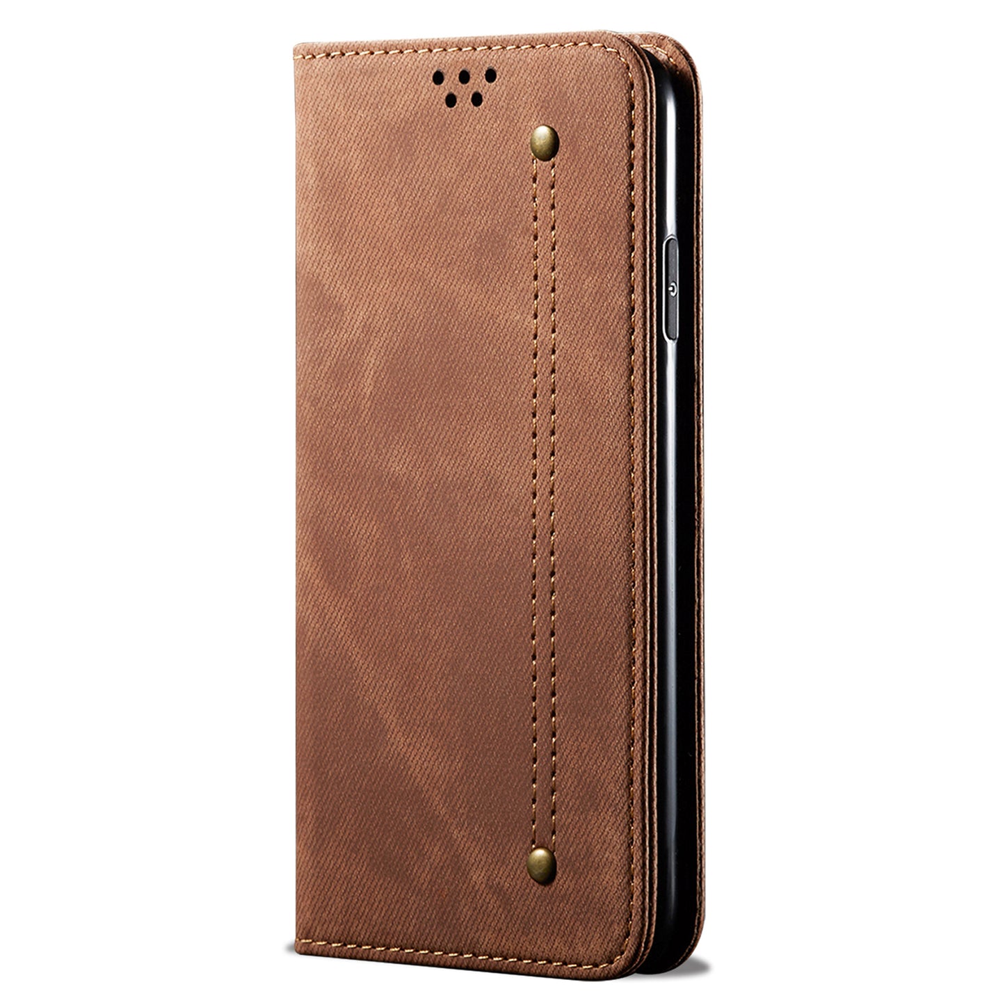 For Huawei nova 11 Wallet Stand Phone Case PU Leather Jeans Cloth Texture Phone Cover