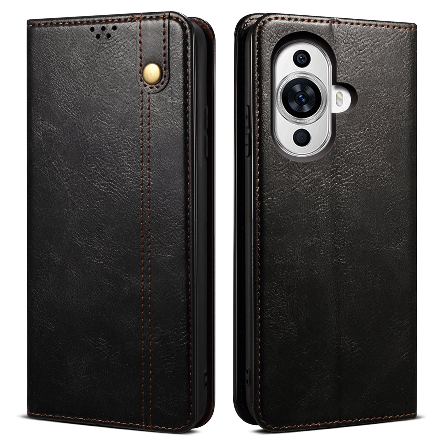 For Huawei nova 11 Pro / nova 11 Ultra Waxy Crazy Horse Texture Phone Cover Stand Wallet PU Leather Cell Phone Case