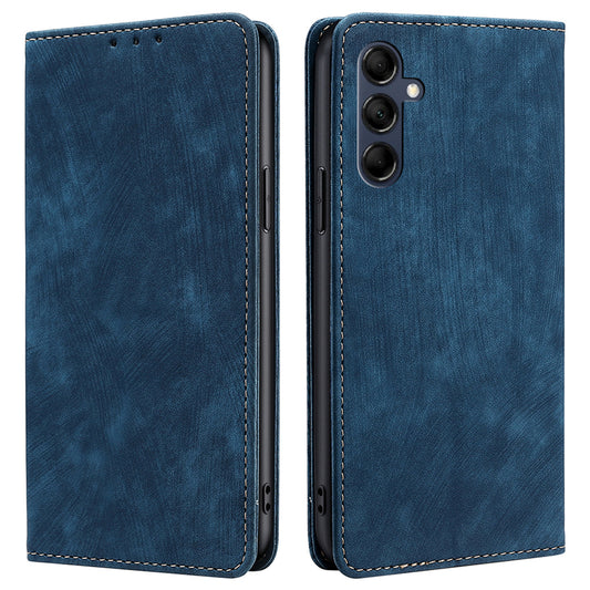Textured Phone Cover for Samsung Galaxy M14 5G , Stand RFID Blocking Wallet Magnetic Leather Flip Case