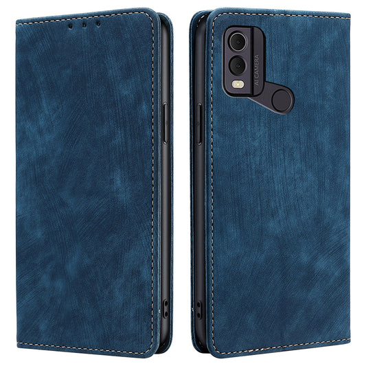 Textured Phone Cover for Nokia C22 RFID Blocking Shockproof Wallet Magnetic Leather Flip Stand Case