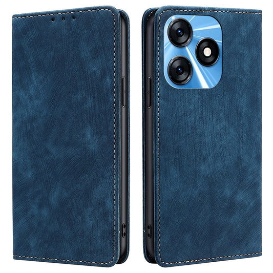 RFID Blocking Cover for Tecno Spark 10 4G Shell with Stand Wallet PU Leather Bump Proof Cellphone Case