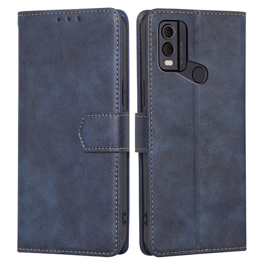 For Nokia C22 Cowhide Texture RFID Blocking Stand Phone Wallet Case PU Leather Phone Cover