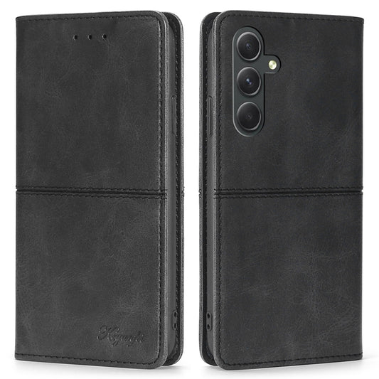 For Samsung Galaxy A54 5G Card Holder PU Leather Phone Cover Cowhide Texture Stand Phone Case