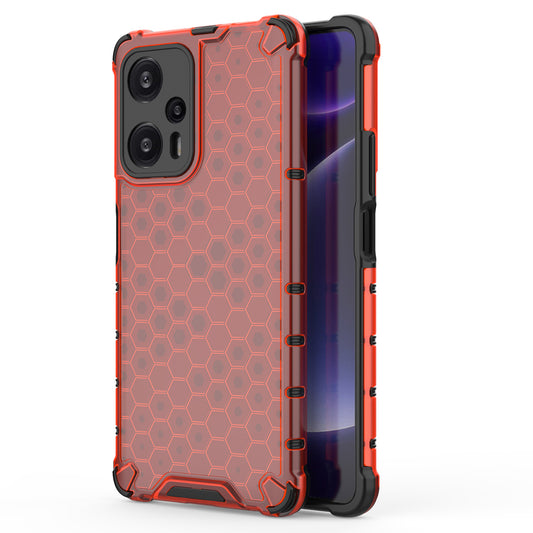 For Xiaomi Redmi Note 12 Turbo / Poco F5 5G Honeycomb Texture Phone Case TPU+PC Anti-drop Smartphone Cover