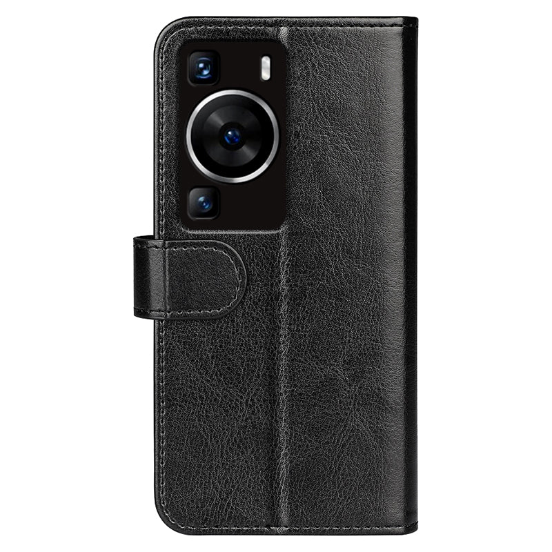 Crazy Horse Texture Phone Case for Huawei P60 , PU Leather+TPU Wallet Stand Phone Cover